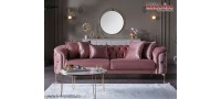 Vanzare Canapea extensibila roz pudra Dolce gold catifea de Lux 3 Locuri DLC Bucuresti