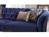 Canapea chesterfield catifea albastru regal Dorea - 3 locuri