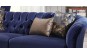 Canapea chesterfield catifea albastru regal Dorea - 3 locuri