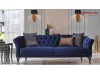 Canapea chesterfield catifea albastru regal Dorea - 3 locuri