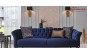 Canapea chesterfield catifea albastru regal Dorea - 3 locuri
