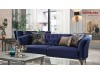 Canapea chesterfield catifea albastru regal Dorea - 3 locuri