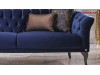 Canapea chesterfield catifea albastru regal Dorea - 3 locuri