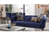 Canapea chesterfield catifea albastru regal Dorea - 3 locuri