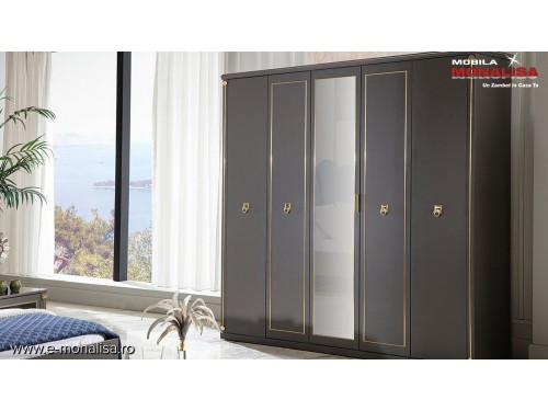 Set mobila dormitor Gri antracit Stil Modern de Lux Dorea