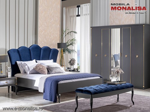 Set mobila dormitor Gri antracit Stil Modern de Lux Dorea