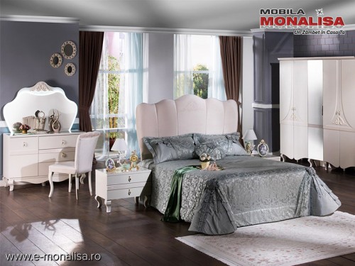 Dormitor Alb lucios Modern Elegance de Lux