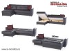 Coltar extensibil confortabil pe piele ecologica negru Elegant