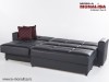 Coltar extensibil confortabil pe piele ecologica negru Elegant