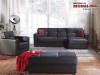 Coltar extensibil confortabil pe piele ecologica negru Elegant