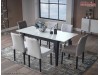 Masa Extensibila Moderna alb gri antracit - Design Elegant si Functional Eva