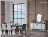 Masa Extensibila Moderna alb gri antracit - Design Elegant si Functional Eva