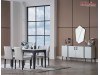Masa Extensibila Moderna alb gri antracit - Design Elegant si Functional Eva