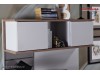 Set Mobila Dormitor moderna alb gri cu lemn pe stil Scandinav Lavin cu 5 usi