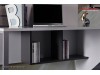 Set Mobila Dormitor moderna alb gri cu lemn pe stil Scandinav Lavin cu 5 usi