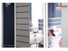 Set Mobila Dormitor moderna alb gri cu lemn pe stil Scandinav Lavin cu 5 usi