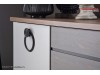 Set Mobila Dormitor moderna alb gri cu lemn pe stil Scandinav Lavin cu 5 usi