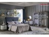 Set Mobila Dormitor moderna alb gri cu lemn pe stil Scandinav Lavin cu 5 usi