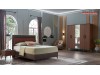 Set Mobila Dormitor modern wenge Matilda 5 usi oglinda pat cu Lada