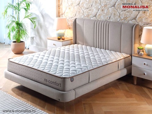 Pat tapitat Modern cu Lada si Somiera inclusa - Shine Elegant de Lux