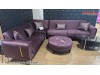 Coltar extensibil mare 3 + 2 locuri Perissa catifea grena