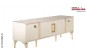 Comoda TV alba cu Detalii Auriu Design Modern pentru Living Perissa Gold PRS