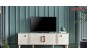 Comoda TV alba cu Detalii Auriu Design Modern pentru Living Perissa Gold PRS