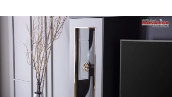 Comoda TV alb gri antracit moderna de Lux Prada