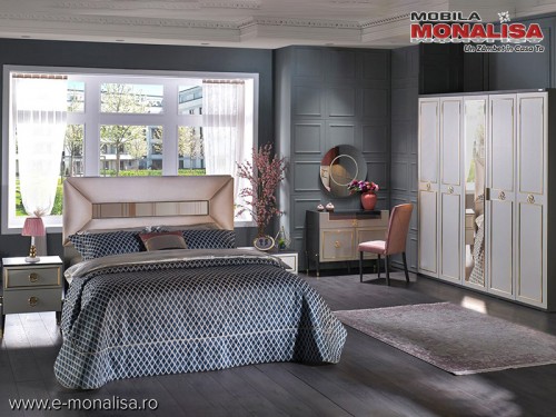 Set Mobila Dormitor de lux moderna Prada original gri antracit