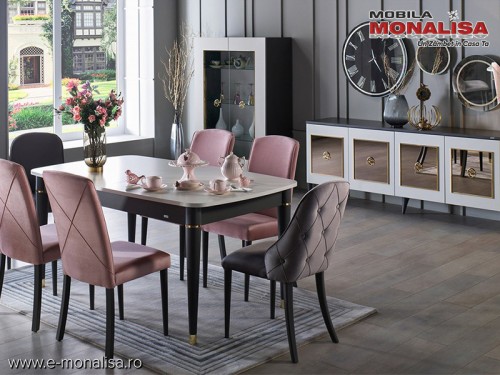 Mobila Living modern de Lux original Prada gri antracit si bej