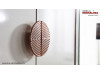 Dormitor alb sidef modern Rita - Set Dulap 5 usi + Comoda 5 sertare + oglinda rotunda
