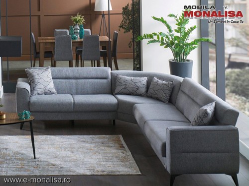 Coltar extensibil gri pentru Living modern Still V Reversibil