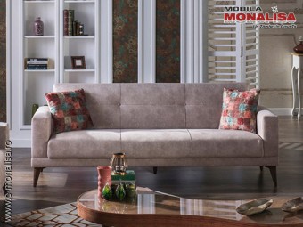 Canapea de Colt extensibila ieftina de calitate Story crem 3 locuri