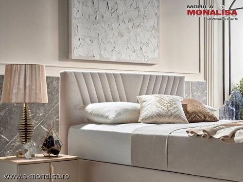 Pat Dormitor Modern Valery - Set Baza cu Lada si Tablie Matlasata Pat Dormitor Modern Valery - Set Baza cu Lada si Tablie Matlasata