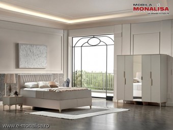 Set Dormitor crem Valery – Eleganta moderna si Depozitare Inteligenta