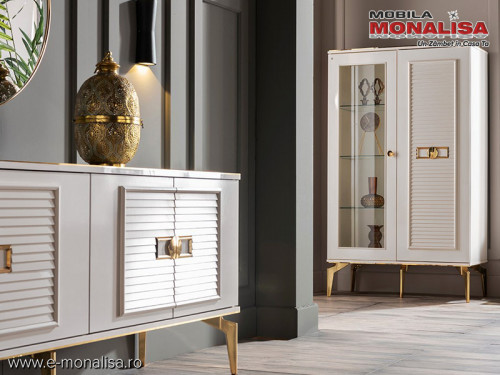 Mobila moderna living de Lux alb ivory Veyron