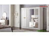 Set Mobila Dormitor moderna alb fildes Veyron de Lux usi glisante