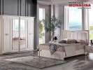 Set Mobila Dormitor moderna alb fildes Veyron de Lux usi glisante