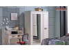 Mobila Dormitor alb fildes Dulap 5 usi Pat 160 Veyron de Lux Modern VRN