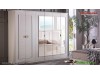 Mobila Dormitor alb fildes Dulap 5 usi Pat 160 Veyron de Lux Modern VRN