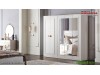 Mobila Dormitor alb fildes Dulap 5 usi Pat 160 Veyron de Lux Modern VRN