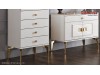 Mobila Dormitor alb fildes Dulap 5 usi Pat 160 Veyron de Lux Modern VRN