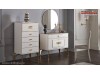 Mobila Dormitor alb fildes Dulap 5 usi Pat 160 Veyron de Lux Modern VRN