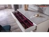 Mobila Dormitor alb fildes Dulap 5 usi Pat 160 Veyron de Lux Modern VRN