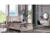 Mobila Dormitor alb fildes Dulap 5 usi Pat 160 Veyron de Lux Modern VRN