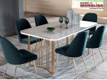 Masa moderna alb lucios pentru living dining de Lux Veyron