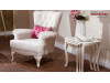 Masa extensibila si scaune living de lux Vienna alb fildes 