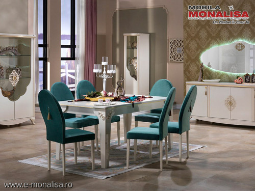 Mobila Living de Lux Vienna Alb fildes model elegant