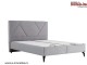 Pat tapitat Gri cu lada depozitare si somiera rabatabila Vital S
