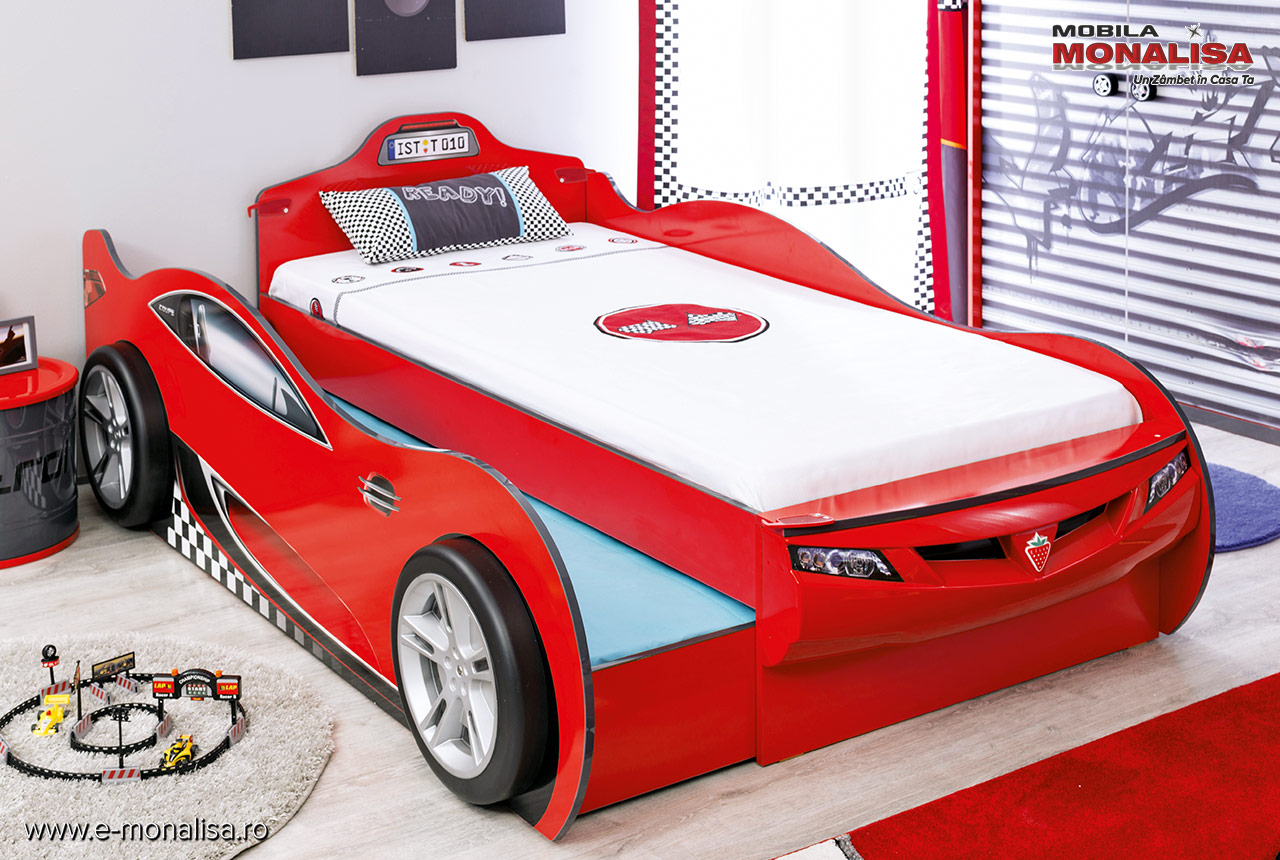 pat masina extensibil 2 copii coupe rosu cilek